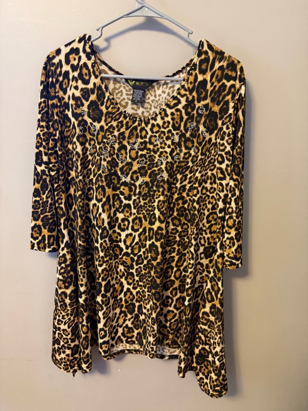 Valentina Leopard Print Tunic Top - Brown & Black